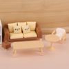 1/12 Dollhouse Mini Çay Masası Sandalye Kanepe Modeli Dollhouse Oturma Odası Dekorasyonu Bebek Evi Mobilya Aksesuarları