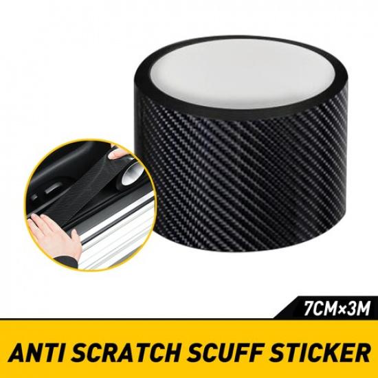

A roll Anti Scratch Scuff Sticker Carbon Fiber Car Door Plate Sill Cover Scuff