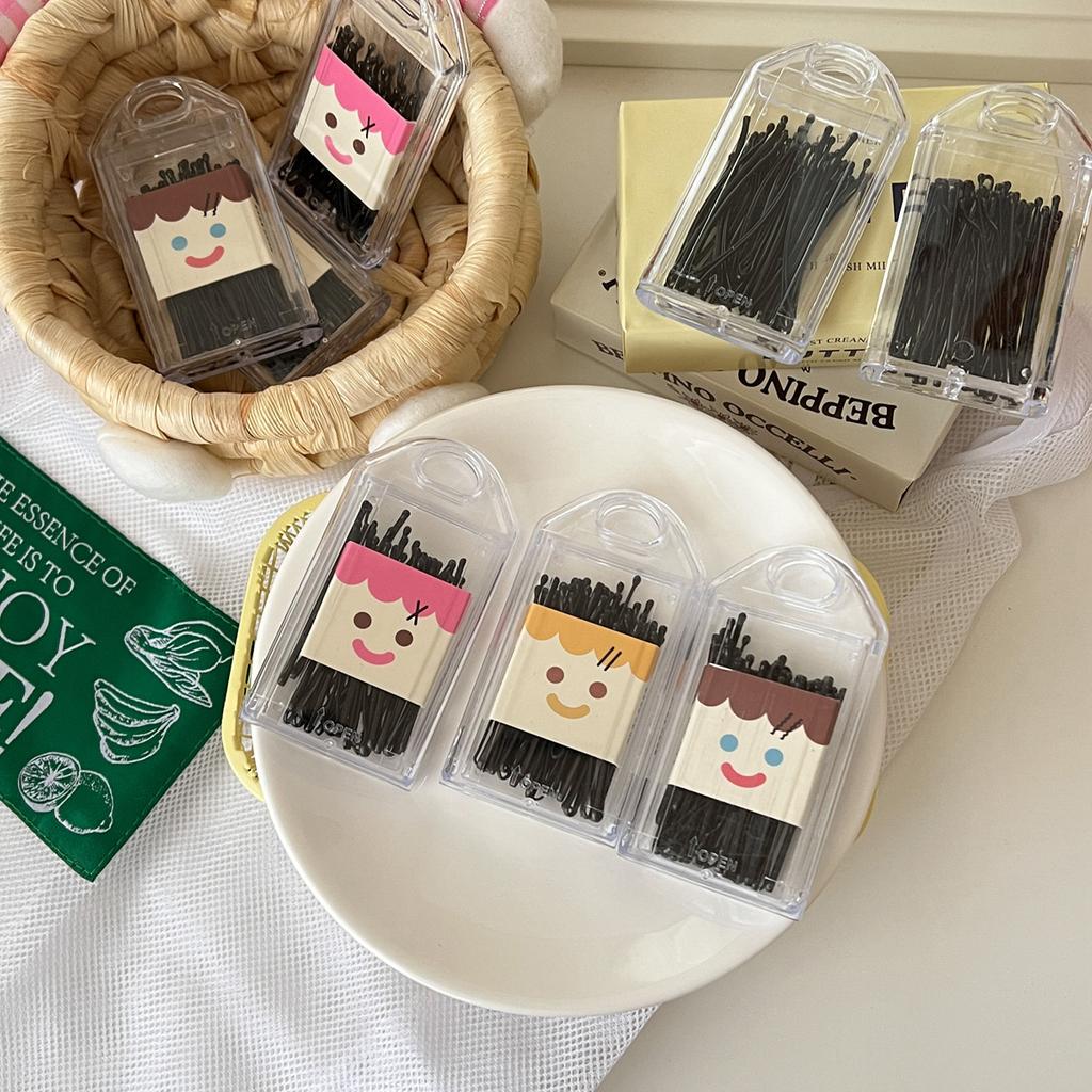 Black One-word Clip Bangs Clip Edge Clip Fashion Temperament Simple Hairpin Fixed Hair Clip Hair Accessories 30 Pcs