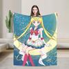 S-Sailor M-Moon Anime Blanket  Camping Flannel Bedding Throws For Living Room Warm Soft Design Quality Bedspread Gift