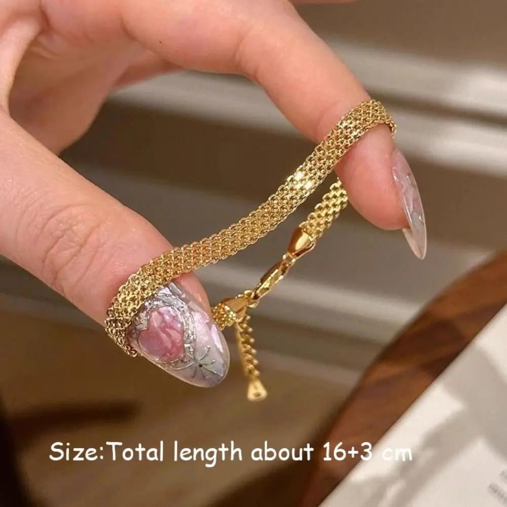 Simple Adjustable Watch Band Bracelets Niche Design Metal Charm Hand Chain Woven Bangle Jewelry