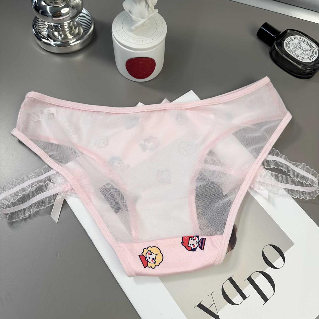 Cartoon Print Pattern Panties Low Waist Sexy Leg Rope Slimming Triangle Women’s Panties