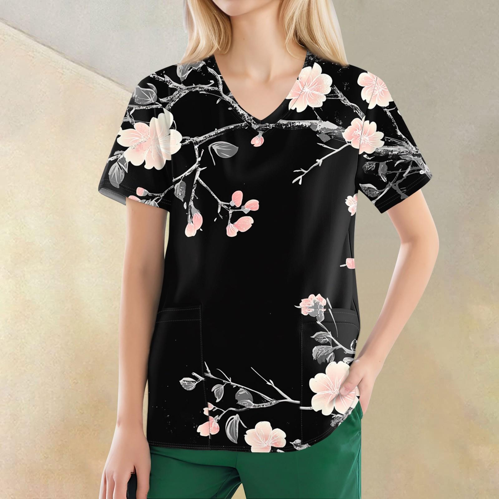 

Женские модные повседневные топы с v-образным вырезом и защитная спецодежда с принтом XXXXL чёрный