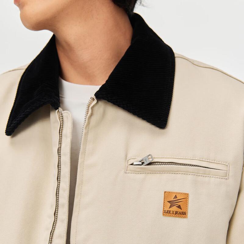 Lee Men's Contrast Collar Zipper Workwear Cotton Jacket