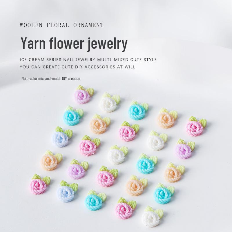 Colorful Resin Flower Nail Art Accessories - 50 Pcs of 3D Flat Bottom Roses