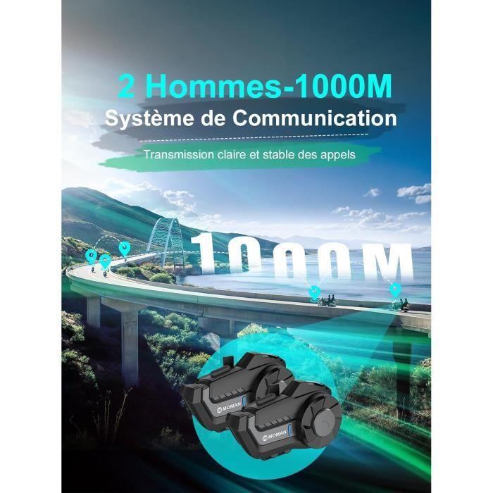 Intercom Moto - MOMAN - H2 Pro1 - Noir - Wireless 5.1 - Étanchéité IP65 - 20h Autonomie