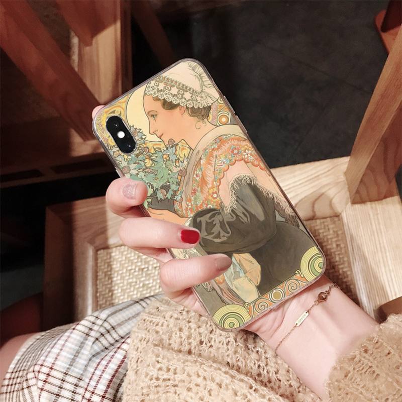 MaiYaCa Art Poster Alphonse Mucha Painted Phone Case for iPhone 11 12 13 Mini Pro XS MAX 8 7 6 6S Plus X 5S SE 2020 XR Case