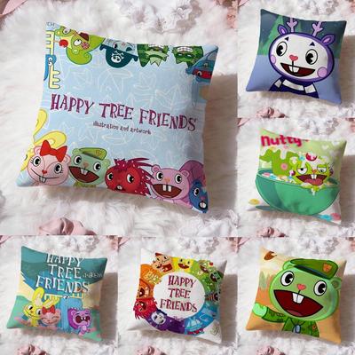 Anime H-Happy Tree Friends Kissenbezug Premium Komfort Wendbarer Kissenbezug -Zwei-in-Eins-Design für jeden Raum & Autoinnenraum