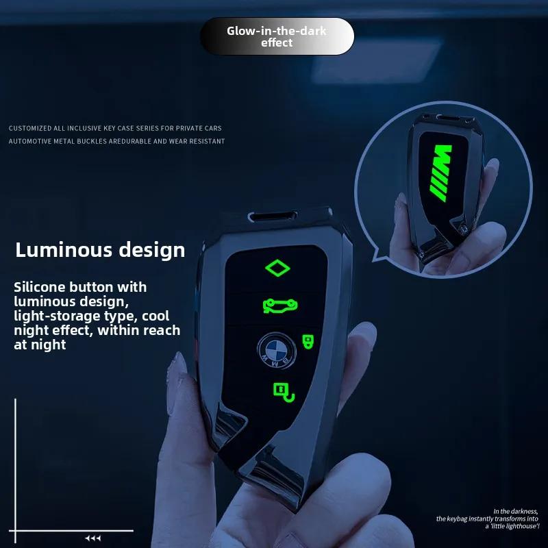Car Key Case Cover Shell For BMW i7 X7 G07 5 7 Series iX X1 X5 G70 G09 XM U06 G81 M3 Protected Fob Accessories