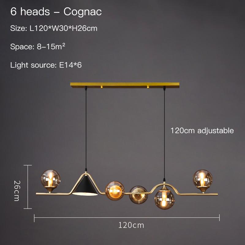 Nordic Black LED Chandelier For Living Room Kitchen Modern Home Indoor Ceiling Lighting Fixtures Glass Ball E14 Hanging Lamps