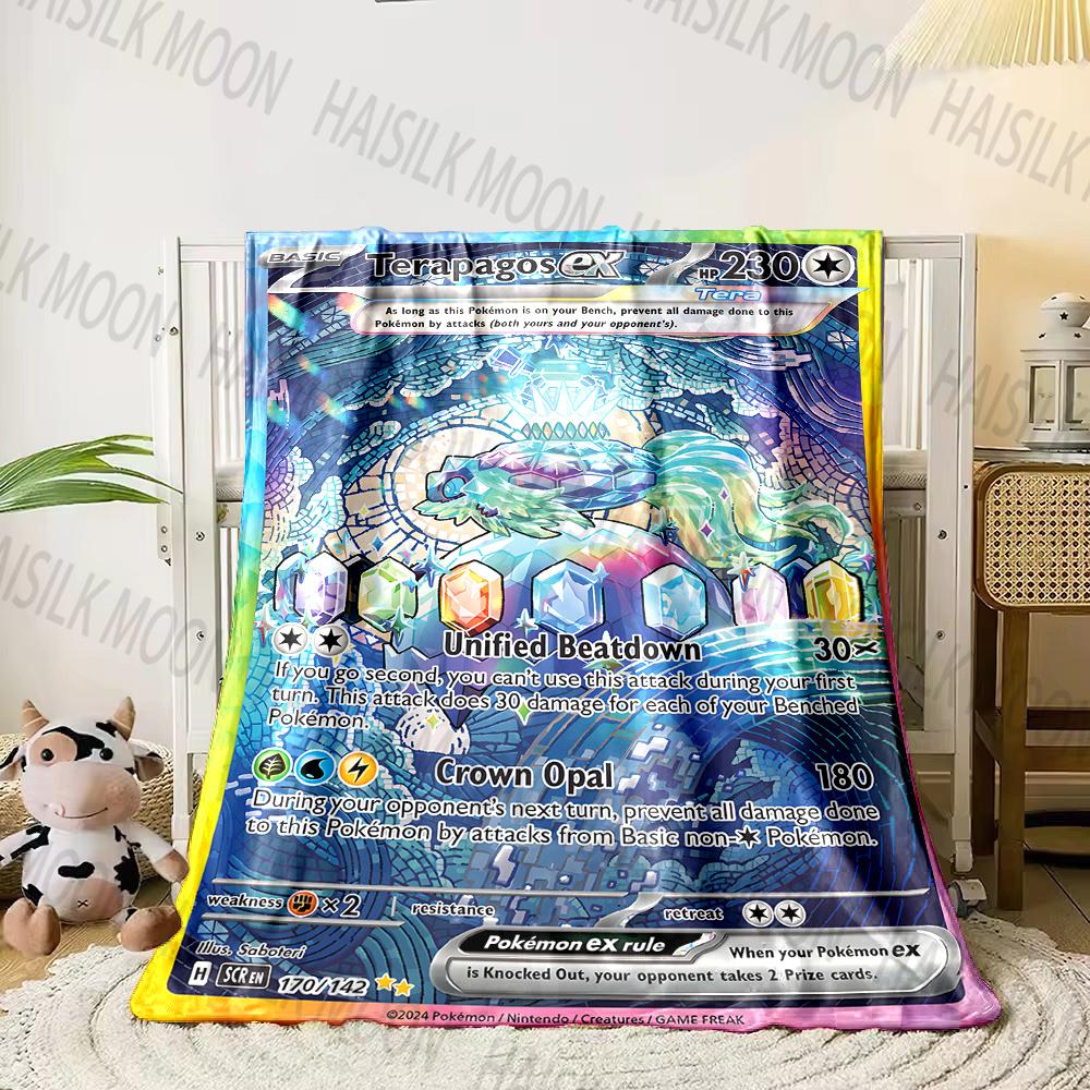 Multiple Styles Pokémon Cards Print Blanket Adult Children Warm Blankets Home Travel Soft and Comfortable Blanket Luxury Gifts 75x90cm