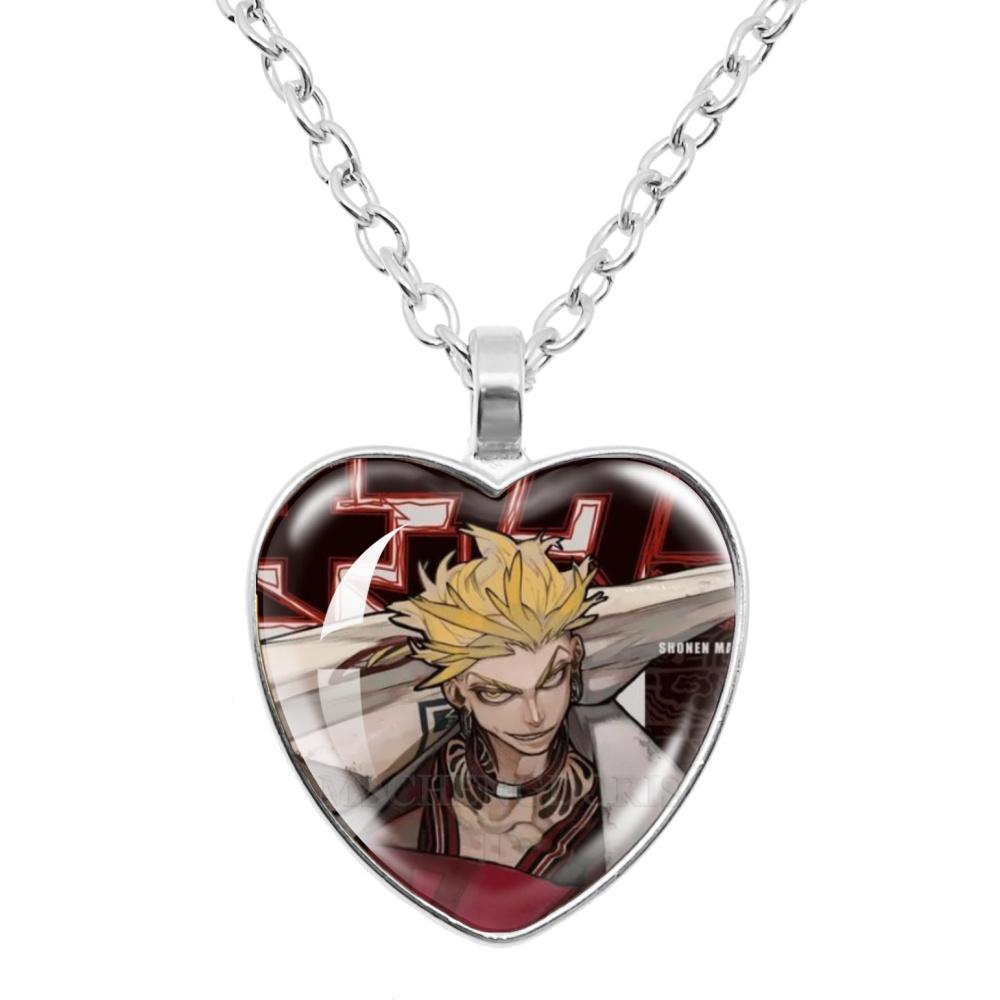 GACHIAKUTA Halskette Glas Herzform Anhänger Halskette Gachiakuta Zeichentrickfigur Halskette Schmuck Dekoration Fans Sammeln Geschenk