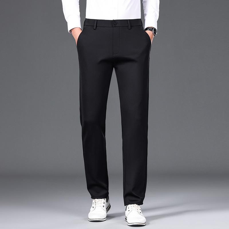 2024 Spring And Autumn New High End Business Casual Pants Men'S Elastic Straight Tube Loose Western Pants Long Pants
