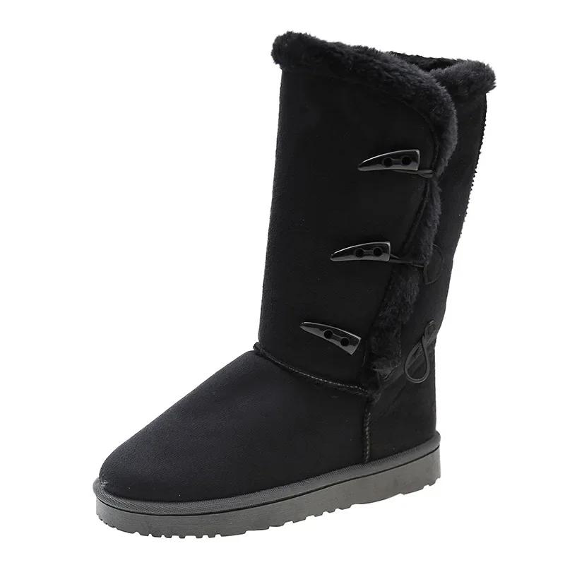 Woman Shoes Classic Ladies Inter Snow Boots Warm Leather Fur Plus Velvet Knee High Boots Winter Ankle Sneaker Botas Mujer