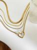 GHIDBK Minimalist Stainless Steel 1mm 2mm 4mm Flat Snake Chain Hollow Heart Pendant Necklace for Women Fashion Stackable Zircon