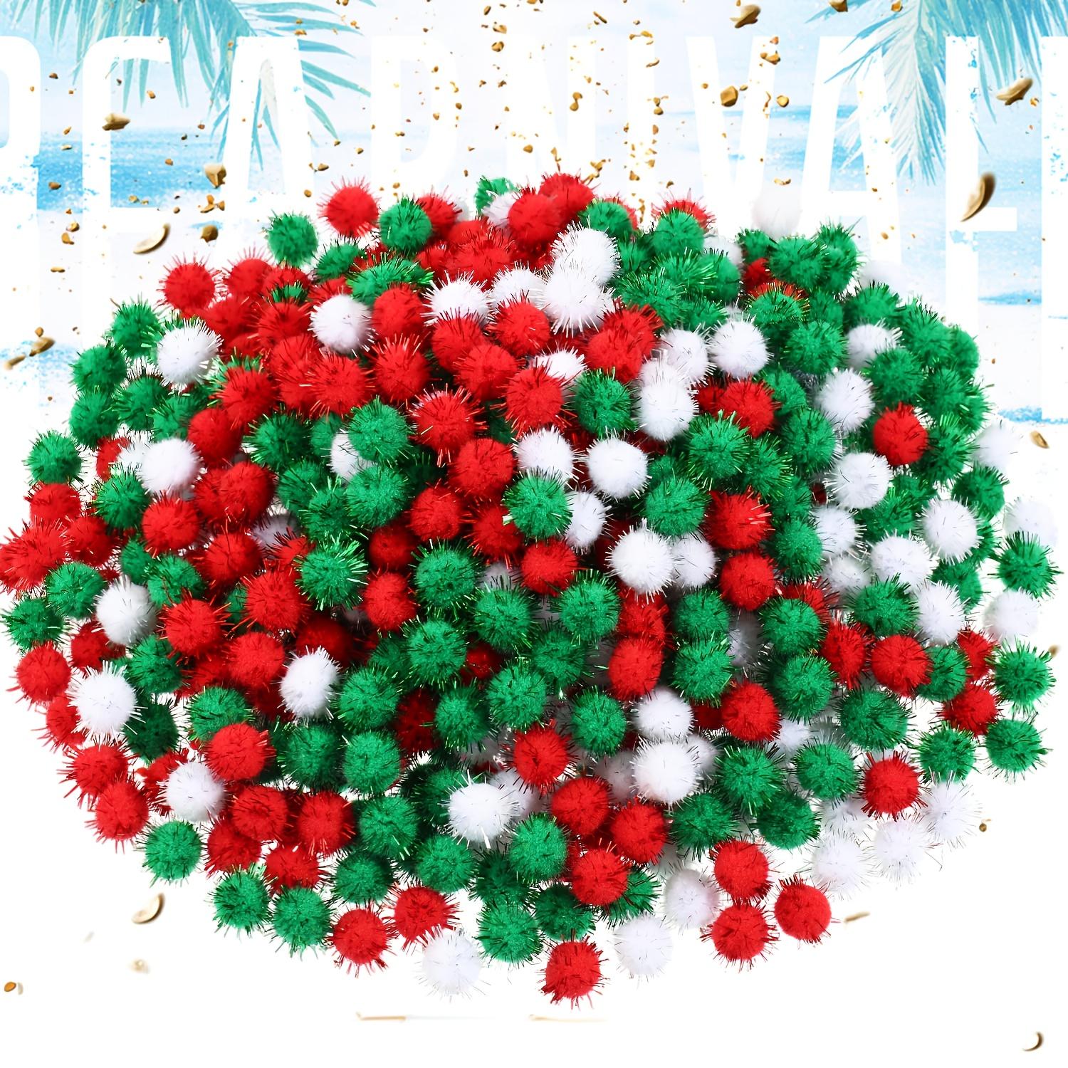 

300 шт. Блестящие помпоны, блестящие шарики для рукоделия, разноцветные маленькие блестящие помпоны, плюшевая блестящая мишура, товары для рукоделия на Рождество 1cm