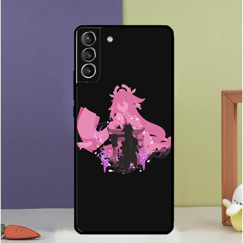 Genshin Impact Yae Miko Phone Case For Samsung Galaxy S23 S21 FE S22 Ultra Note 20 10 S8 S9 S10 Plus S10e S20 FE Cover