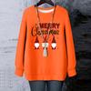Ladies' Christmas Printed Round Neck Long Sleeved T-shirt Sweatshirt Top