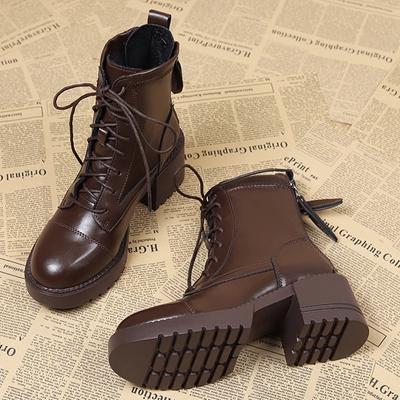 Fashion Women Platform Ankle Boots High Heels Leather Woman Shoes 2024 Trend New Snow Boots Pumps Sexy Chelsea Boots Lace Up Mujer Shoes