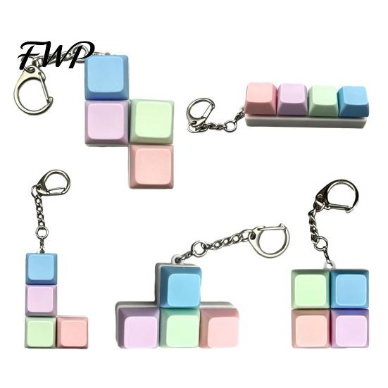 Office Stress Relief Colorful Keyboard Fidget Toys Mechanical Button Clicker Keychain Fingertip Sensory Toy Creative Decompress for Adults Work