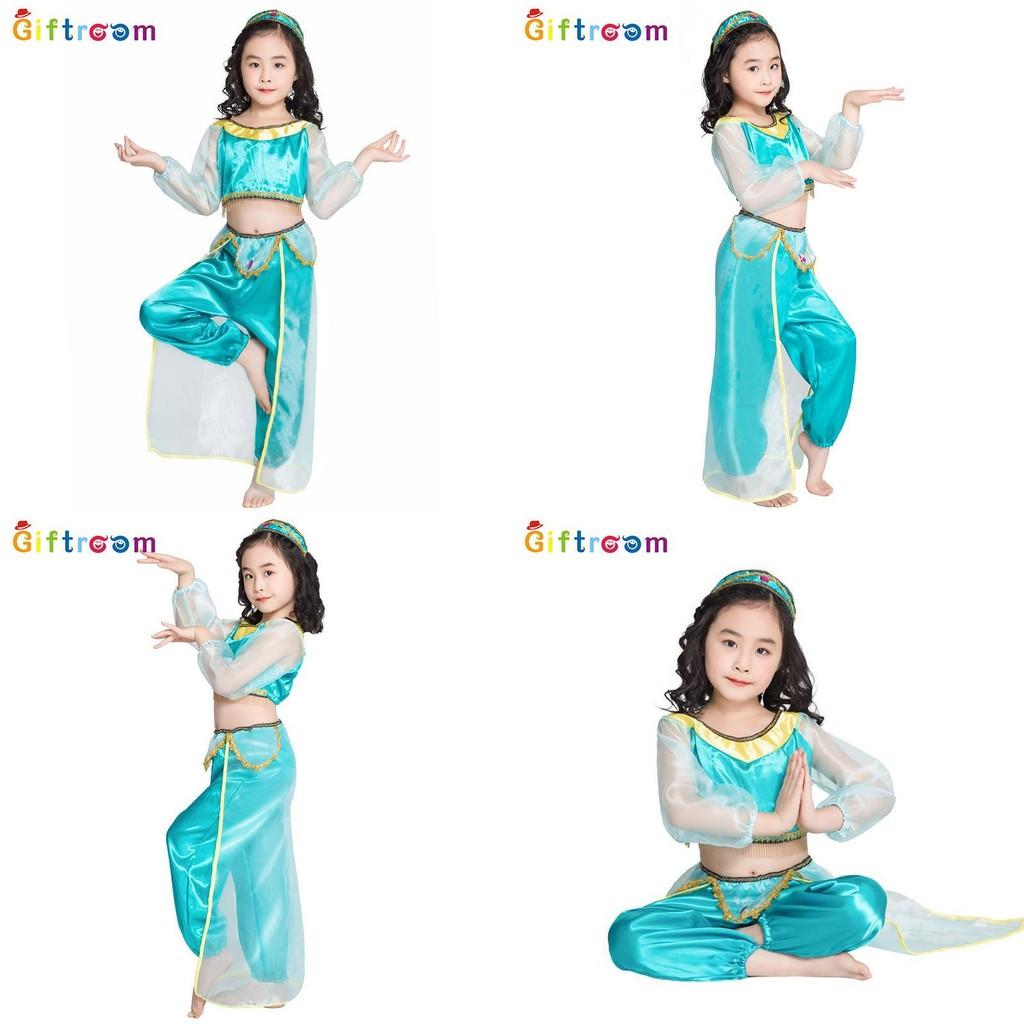 Encantador Traje Árabe Azul Para Crianças Perfeito Para o Halloween e Apresentações de Palco