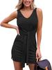 Summer Women's Dress New Thread Tie Mini Dress Casual Solid Color Women's Wear