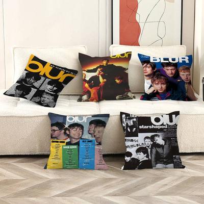 BBlur Rock Roll Band Pillow Covers Cartoon Sofa Decorative Home Doublesided Printing Short Plush Cute Cushion Cover