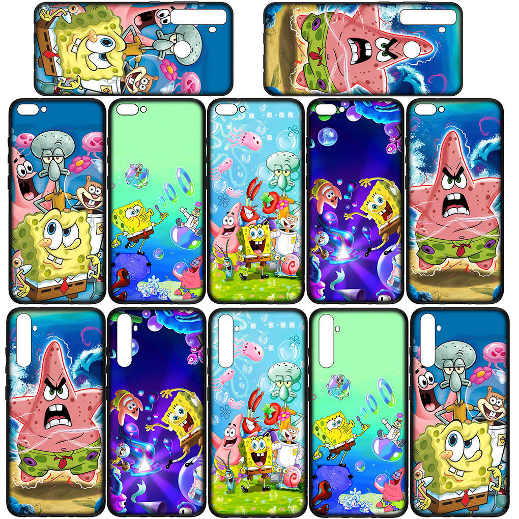 Custodia per Telefono per Samsung Galaxy S25 S23 S22 S24 Ultra FE S9 A05 A06 A15 A16 A36 A37 A35 A54 A55 A56 A57 A25 A26 A53 Anime S-SpongeBob Quadrato Copertina
