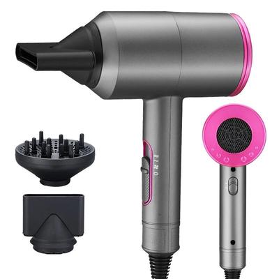 Haartrockner mit Diffusor, 1800 W Ionen-Föhn, professionelle tragbare Haartrockner mit kaltem Wind, 3 Gänge für lockiges Haar bei Frauen