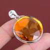 Faceted Citrine Pendant Genuine Gemstone Pendant 925 Sterling Silver Pendant Citrine Jewelry Handmade Pendant Gifts for Women Silver Jewelry