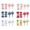 Holiday Hanging Candy Ornament 8 Piece Set, Christmas Tree and Wreath Decorations with Lollipop and Wrapped Shape