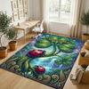 Serpent Floral Theme Soft Crystal Velvet Rug Custom Name & Text Print Non Slip Floor Rug for Bedroom Living Room