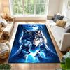 Wolf Family Under Stars Non-Slip Home Carpet Design for Office Decor Living Room Bedroom Gift