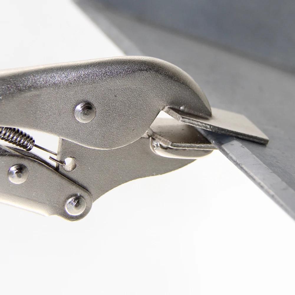 8 Inch Locking Sheet Clamp Welding Locking Plier Curved Jaw Alloy Steel Nickel Plated Tool for Metal Forming and Assembly Tasks