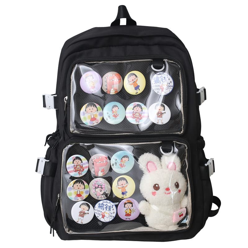 

[Harujio] ita bag Itaba backpack ita back ita backpack large capacity Larger Oshikatsu backpack Oshikatsu bag A4 transparent black black white white