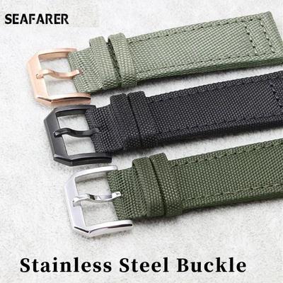 Bracelet de montre 20 mm 21 mm 22 mm en tissu toile nylon pour IWC Pilot Spitfire Timezone Top Gun Bracelet Vert Noir Bracelets Montre