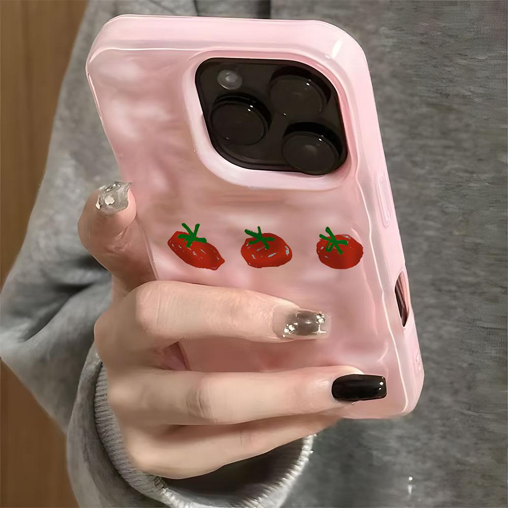 Hand-drawn Tomato Protective Phone Case For iPhone 17 Air 16 15 13 12 11 Pro Max Pro Plus Anti-Shock Slim Fit Carcasa Cover