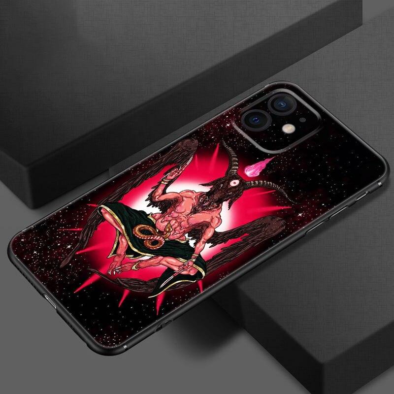 Satanic Scary Skull Phone Case For Apple iPhone 13 12 Mini 11 Pro XS Max X XR 8 7 6S 6 Plus SE 2020 5S 5 Soft TPU Black Cover
