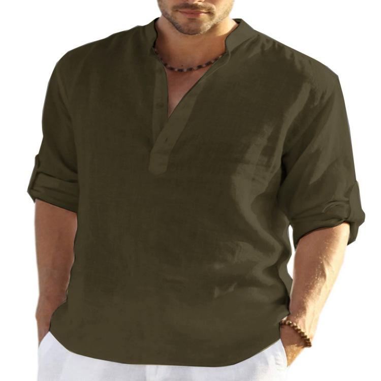 Men's Shirt Cotton Linen Male Breathable Summer Casual Men's Cotton
