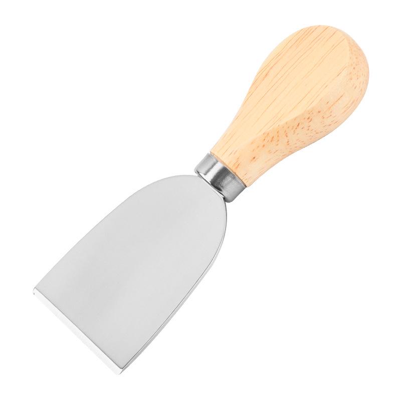 4-Piece Cheese Knife Set with Wooden Handles - Stainless Steel Cheese & Butter Knife Fork Set for Baking