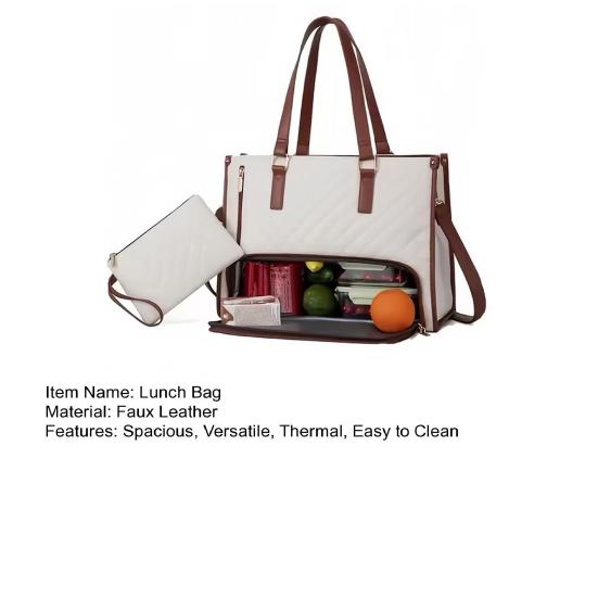 3-in-1 Tote Bag Backpack Lunch Bag Women Insulated Lunch Tote 15.6 Inch Laptop Compartment Lunch Pouch for Work Travel