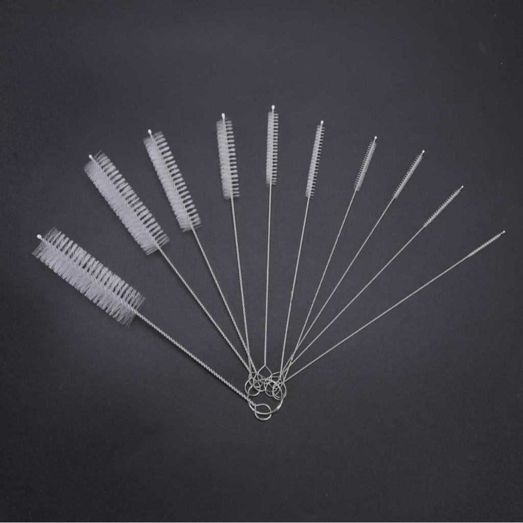 10-teiliges tragbares Set aus 304 Edelstahl-Strohhalmen & Bürsten für Babyflaschen & Glasbecher