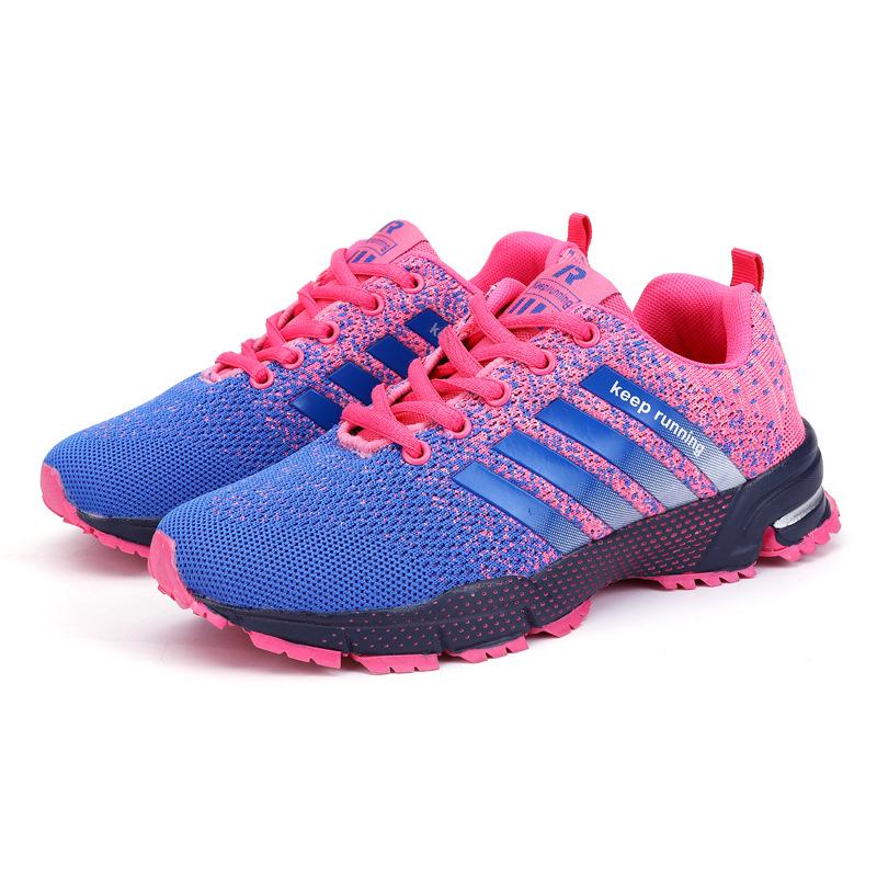 Marathon sports men's shoes couple outdoor women's shoes fly-woven shoes running shoes