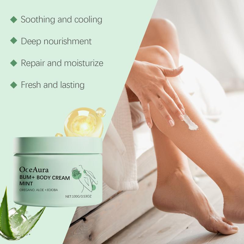 Oceaura Peppermint Body Cream Gentle Cooling And Hydrating Moisturizer For Skin Care Body Cream