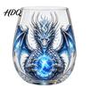 Bar Display Collection Items Mythic Dragon Glass Art Cup 3D Sculpted Drinking with Crystal Ball Unique Whiskey Tasting Cups 400ml Fantasy
