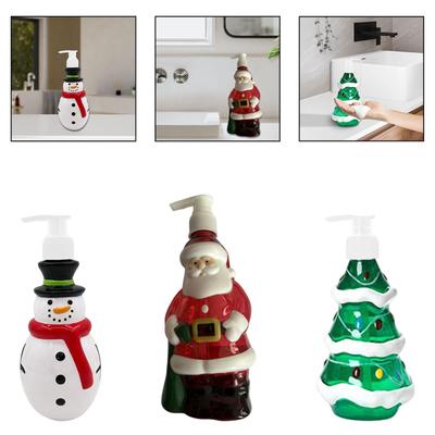 Christmas Bathroom Soap Dispenser Refillable PET Material Cute Empty Pump Bottle Durable Kitchen Gadget for Holiday Decor