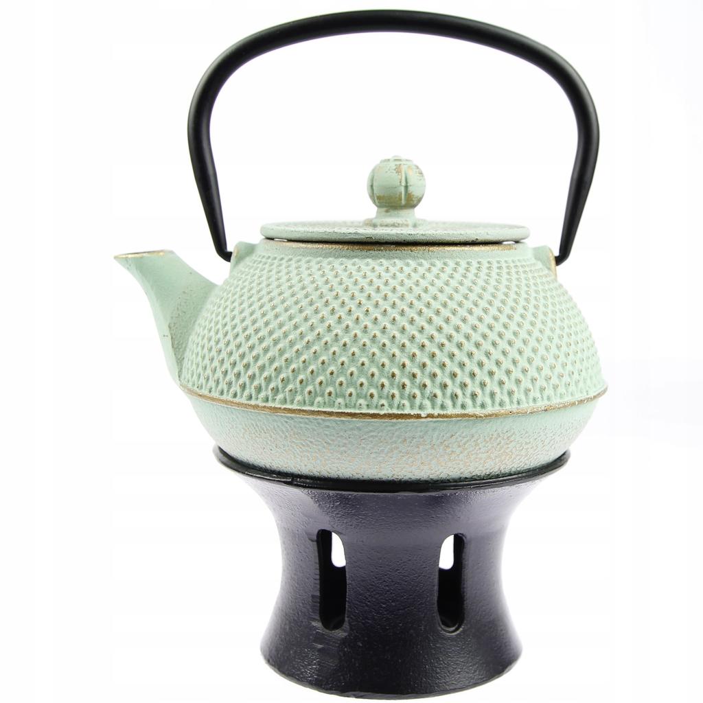 CAST IRON INFUSER, TEA TEAPOT, CUPS x4, WARMER SET