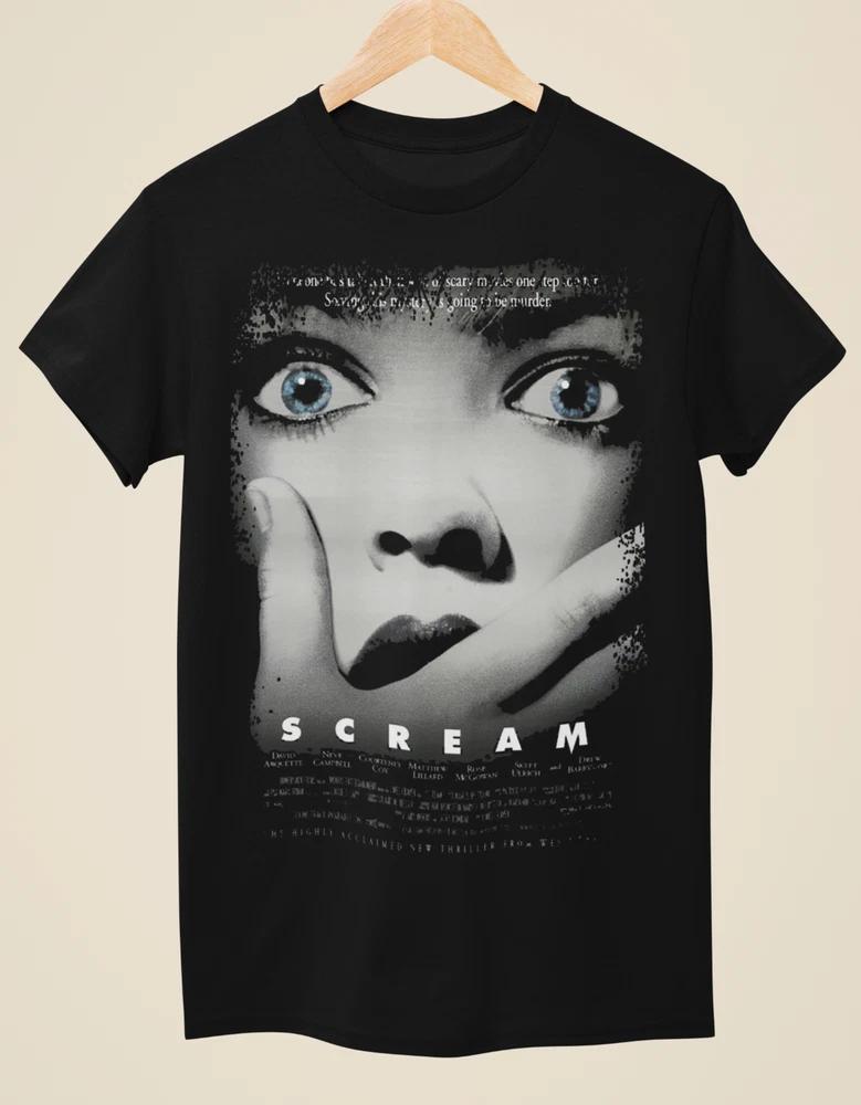 Scream Movie Poster Inspired Unisex Black TShirt S