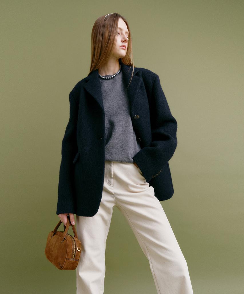 MOAT Velvet Denim Bootcut Pants (Ecru)
