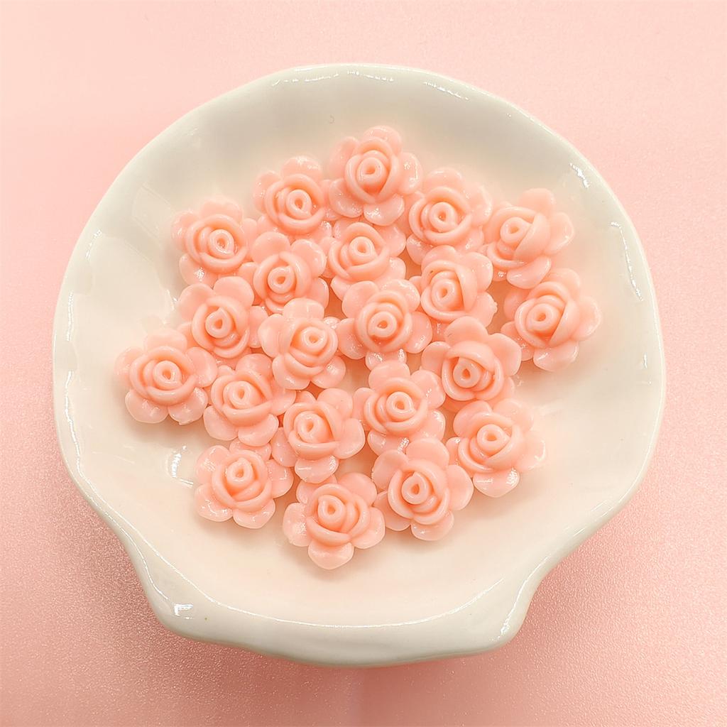 100 Stück Bonbonfarbene lose Perlen, Rosenblüten-Perlen, mehrfarbig, Schmuckzubehör, DIY-Perlen, handgefertigte Materialperlen zum Basteln